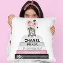 Grey & Pink Books With Candle Roses Throw Pillow By Amanda Greenwood