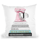 Baking Books In Grey And Teal Pink Mixer Throw Pillow By Amanda Greenwood