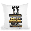 Gold & Black Book Stack With Black Heel Throw Pillow By Amanda Greenwood