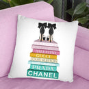 Rainbow Book Stack With Black Bowoes Throw Pillow By Amanda Greenwood
