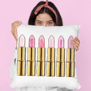 Lipstick In Gold And Soft Pinks Throw Pillow By Amanda Greenwood