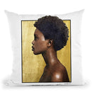 Portrait Of African Girl On Gold Leaf Throw Pillow By Amanda Greenwood