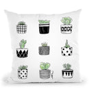 Pattern Succulents Throw Pillow By Alison Gordon