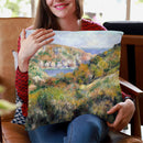 Hills Around The Bay Of Moulin Huet, Guernsey Throw Pillow By Auguste Renoir