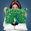 Pavo Indigo Throw Pillow By Ashvin Harrison