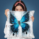 The Butterfly Blue Wings Throw Pillow By Ashvin Harrison