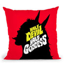 Half Devil Half Goddess Throw Pillow By Butche Billy