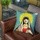 The Pulp Virgin Throw Pillow By Butche Billy
