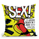 Kicking Death Throw Pillow By Butche Billy