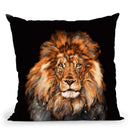 Lion in Black Throw Pillow by Big Nose Work