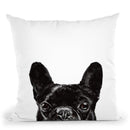 Peeking Bulldog Throw Pillow by Big Nose Work