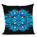 Vagues-Bleu-Noir Throw Pillow By Baro Sarre