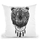 Don'T Wake The Bear Throw Pillow By Balazs Solti