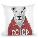 Soviet Lion Throw Pillow By Balazs Solti