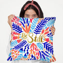 Be Still Combined Negative Space Throw Pillow By Cat Coq