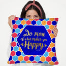 Do More Of What Makes You Happy Navy Throw Pillow By Cat Coq