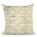 Gold Japanese Seigaiha Wave Throw Pillow By Cat Coq