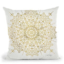 Gold Moroccan Mandala Throw Pillow By Cat Coq