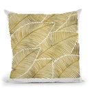 Gold Tropical Leaves Throw Pillow By Cat Coq