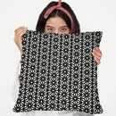Black Asanoha Pattern Throw Pillow By Cat Coq