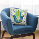 Lime Blue Hamsa Hand Throw Pillow By Cat Coq