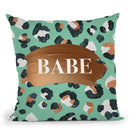 Mintcopper Babe Throw Pillow By Cat Coq