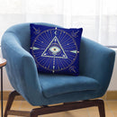 Navy Evil Eye Mandala Throw Pillow By Cat Coq