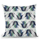 Navy Hamsa Hand Pattern Throw Pillow By Cat Coq