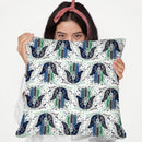 Navy Hamsa Hand Pattern Throw Pillow By Cat Coq