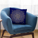 Navy Gold Moroccan Mandala Throw Pillow By Cat Coq
