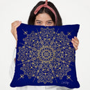 Navy Gold Moroccan Mandala Throw Pillow By Cat Coq