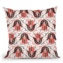Red Hamsa Hand Pattern Throw Pillow By Cat Coq