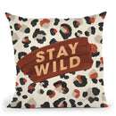 Red Stay Wild Throw Pillow By Cat Coq