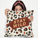 Red Stay Wild Throw Pillow By Cat Coq