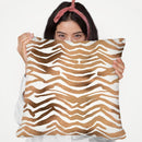 Rose Gold Zebra Print Square Throw Pillow By Cat Coq