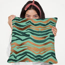 Sage Copper Zebra Print Throw Pillow By Cat Coq