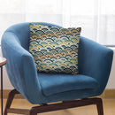 Teal Bronze Japanese Seigaiha Wave Square Throw Pillow By Cat Coq