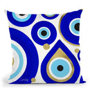 White Evileyecharms Artprint Throw Pillow By Cat Coq