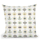 White Evil Eyes Pattern Throw Pillow By Cat Coq