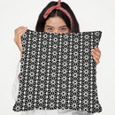 White On Black Asanoha Pattern Throw Pillow By Cat Coq