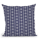 White On Navy Asanoha Pattern Throw Pillow By Cat Coq
