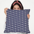 White On Navy Asanoha Pattern Throw Pillow By Cat Coq