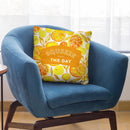 Yellow Squeeze The Day Throw Pillow By Cat Coq