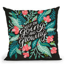 Charcoal Pink Going And Growing Throw Pillow By Cat Coq