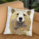 Golden Forest - Bear Throw Pillow By Color Bakery