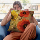 Poppy Waltz I Throw Pillow By Color Bakery