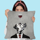 Dalmatian With Wineglass Throw Pillow By Coco De Paris