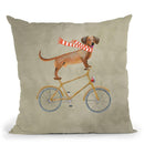 Daschund On Bicycle Throw Pillow By Coco De Paris
