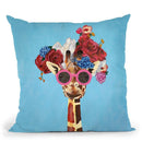 Flower Power Girafe Throw Pillow By Coco De Paris
