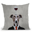 Greyhound With Wineglass Throw Pillow By Coco De Paris